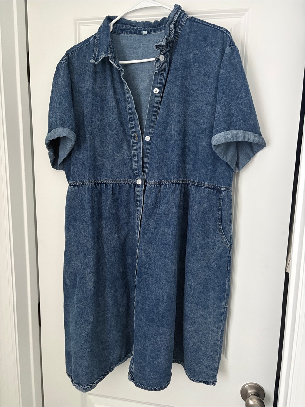 Denim Shirt Dress - Blue